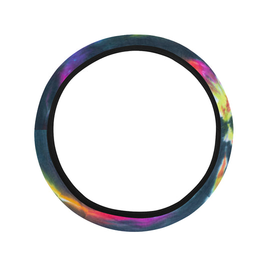 Colorful Neon Tie Dye Steering Wheel Cover