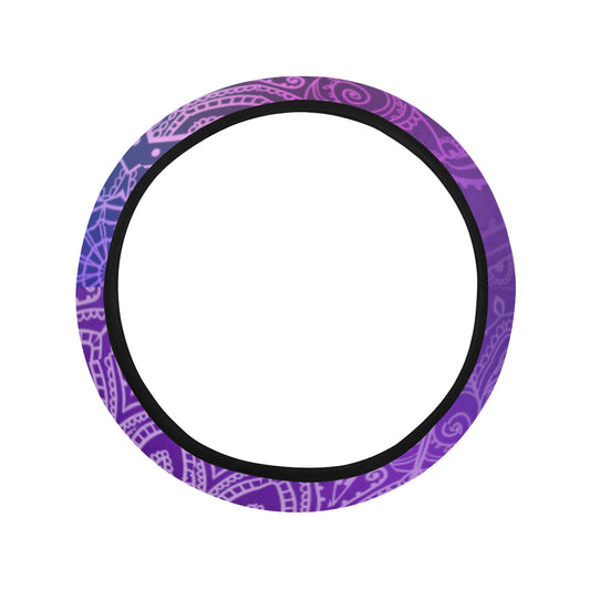 Purple Mandalas Steering Wheel Cover