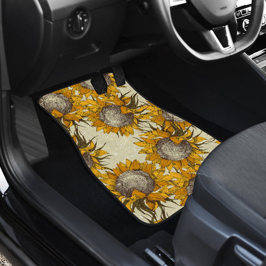 Vintage Sunflowers Car Floor Mats