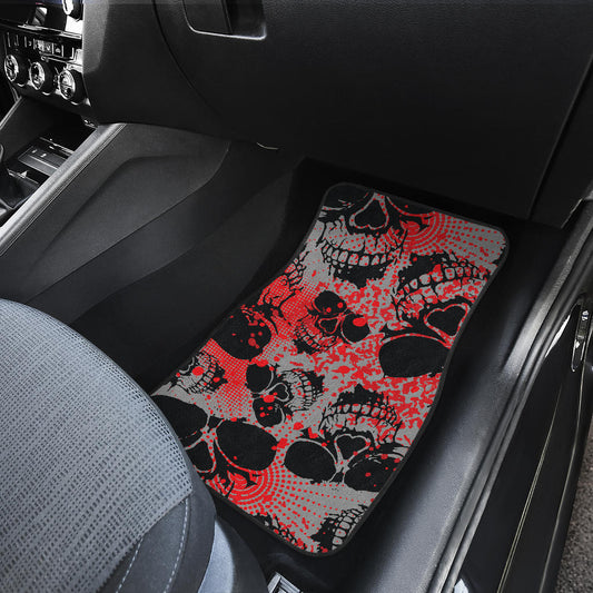 Red Skulls Car Floor Mats