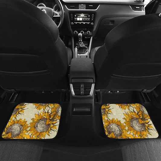 Vintage Sunflowers Car Floor Mats