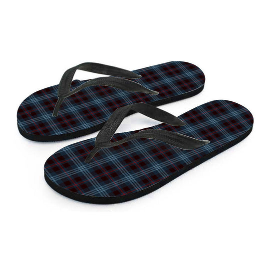 Blue Plaid Flip Flops
