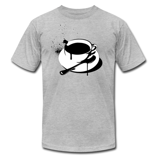 Black & White Cup of Coffee T-Shirt - heather gray
