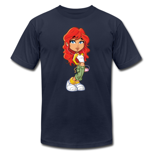 Cartoon Girl T-Shirt - navy