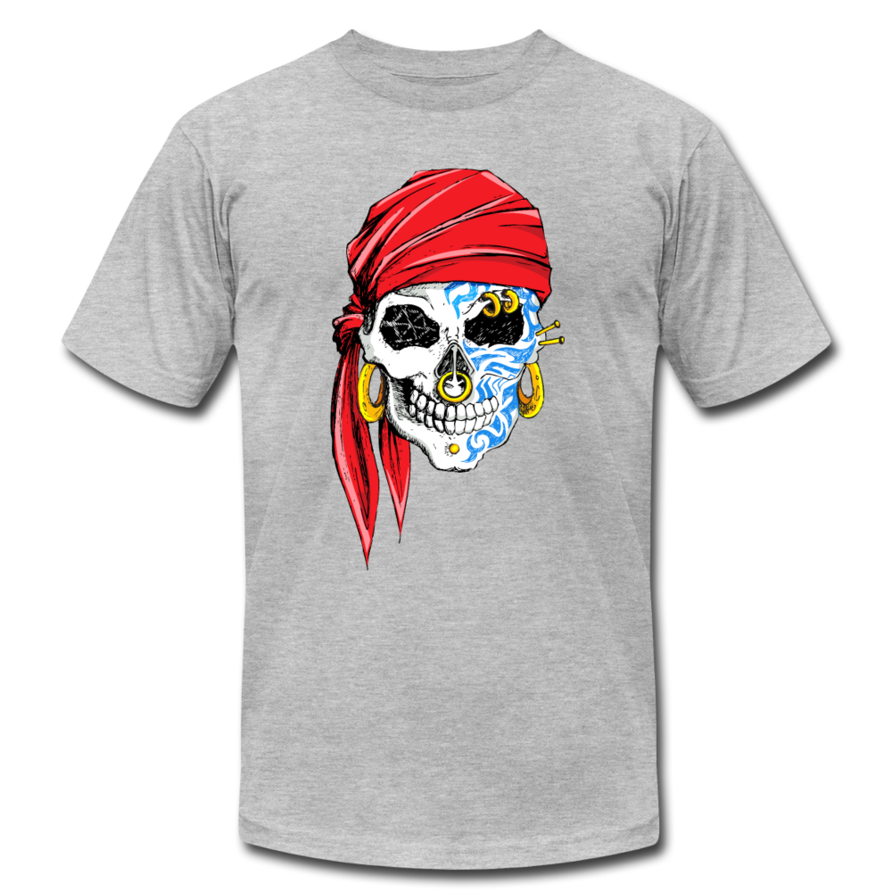 Pirate Skull T-Shirt - heather gray