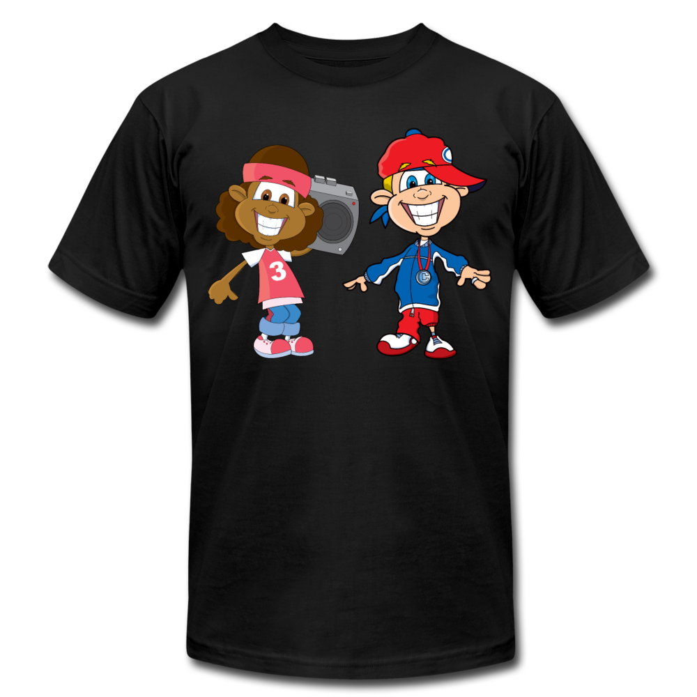 Hip Hop Cartoon Kids T-Shirt - black
