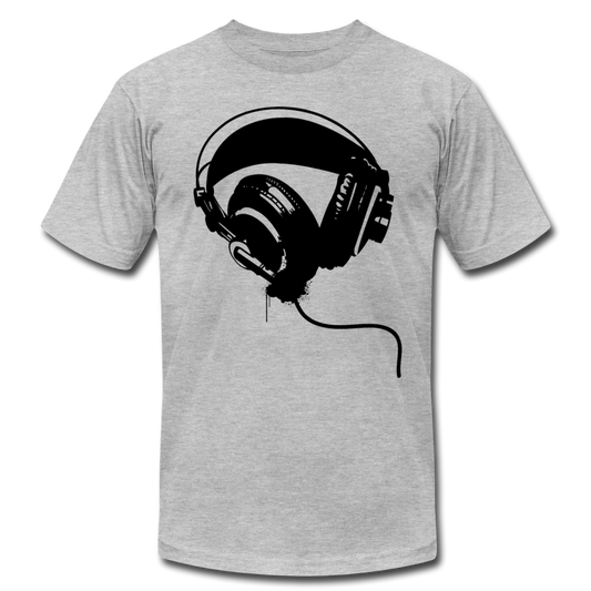 Black & White Headphones T-Shirt - heather gray