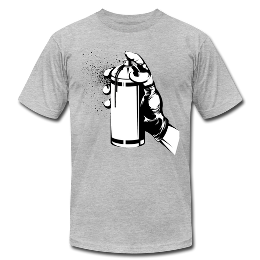 Black & White Spray Can T-Shirt - heather gray