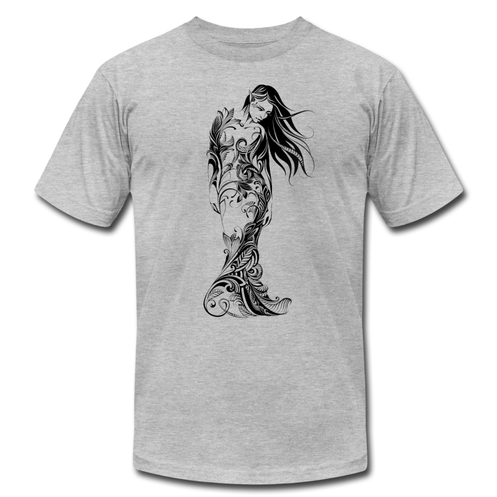 Tribal Maori Girl T-Shirt - heather gray