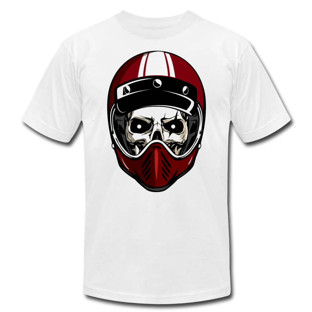 Racer Helmet Skull T-Shirt - white