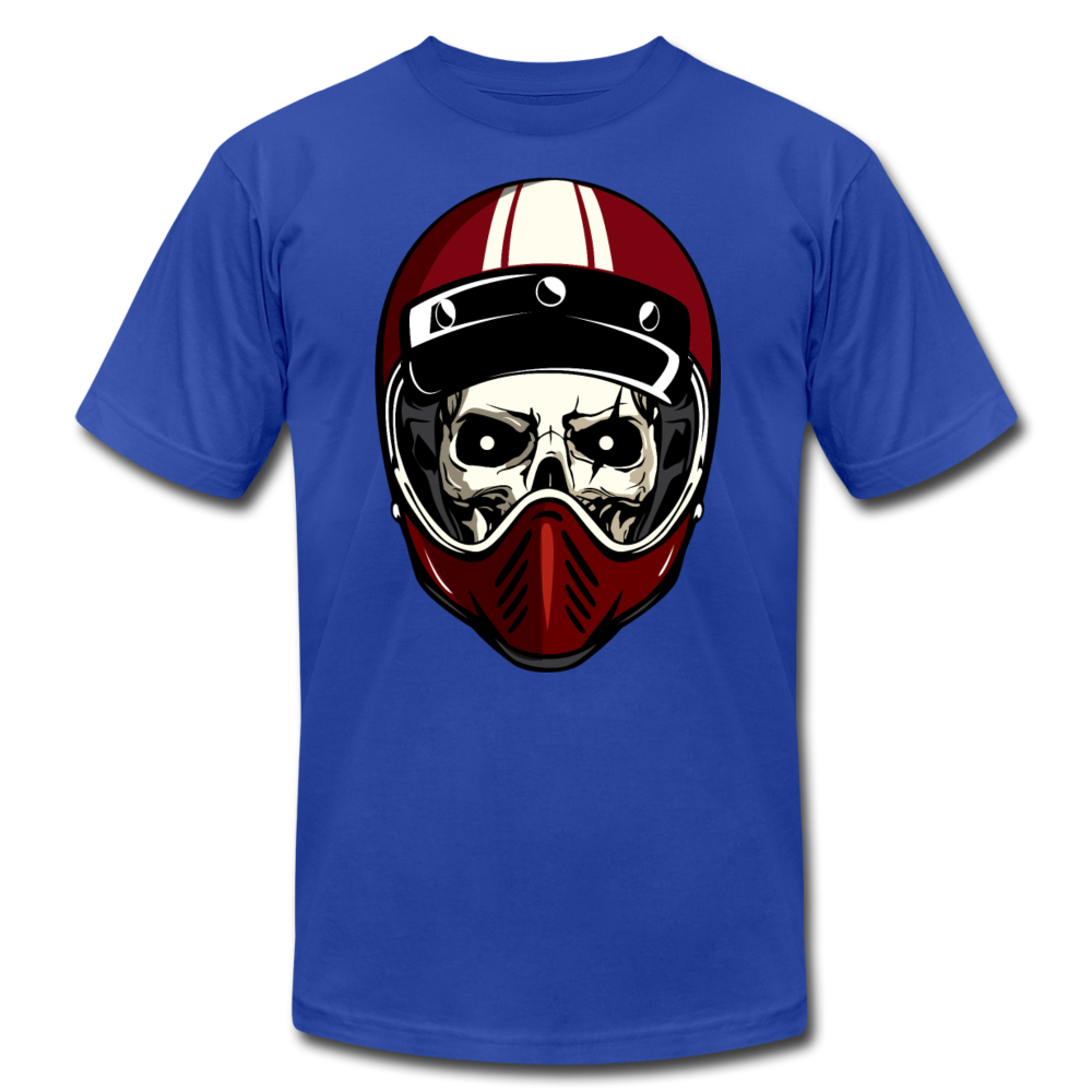 Racer Helmet Skull T-Shirt - royal blue
