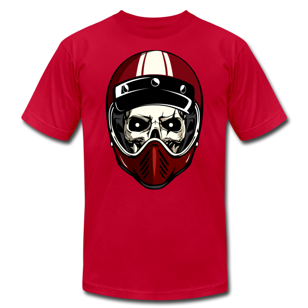 Racer Helmet Skull T-Shirt - red