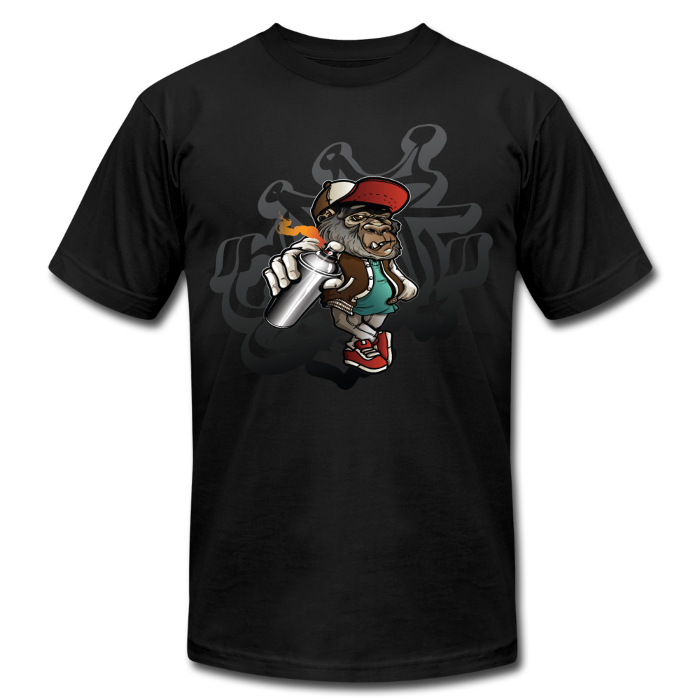 Hip Hop Gorilla Graffiti Artist T-Shirt - black
