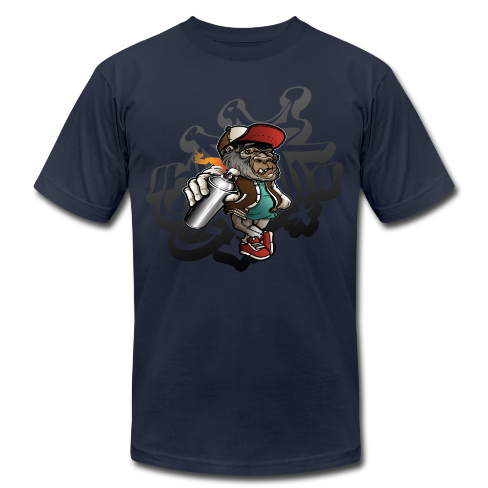 Hip Hop Gorilla Graffiti Artist T-Shirt - navy