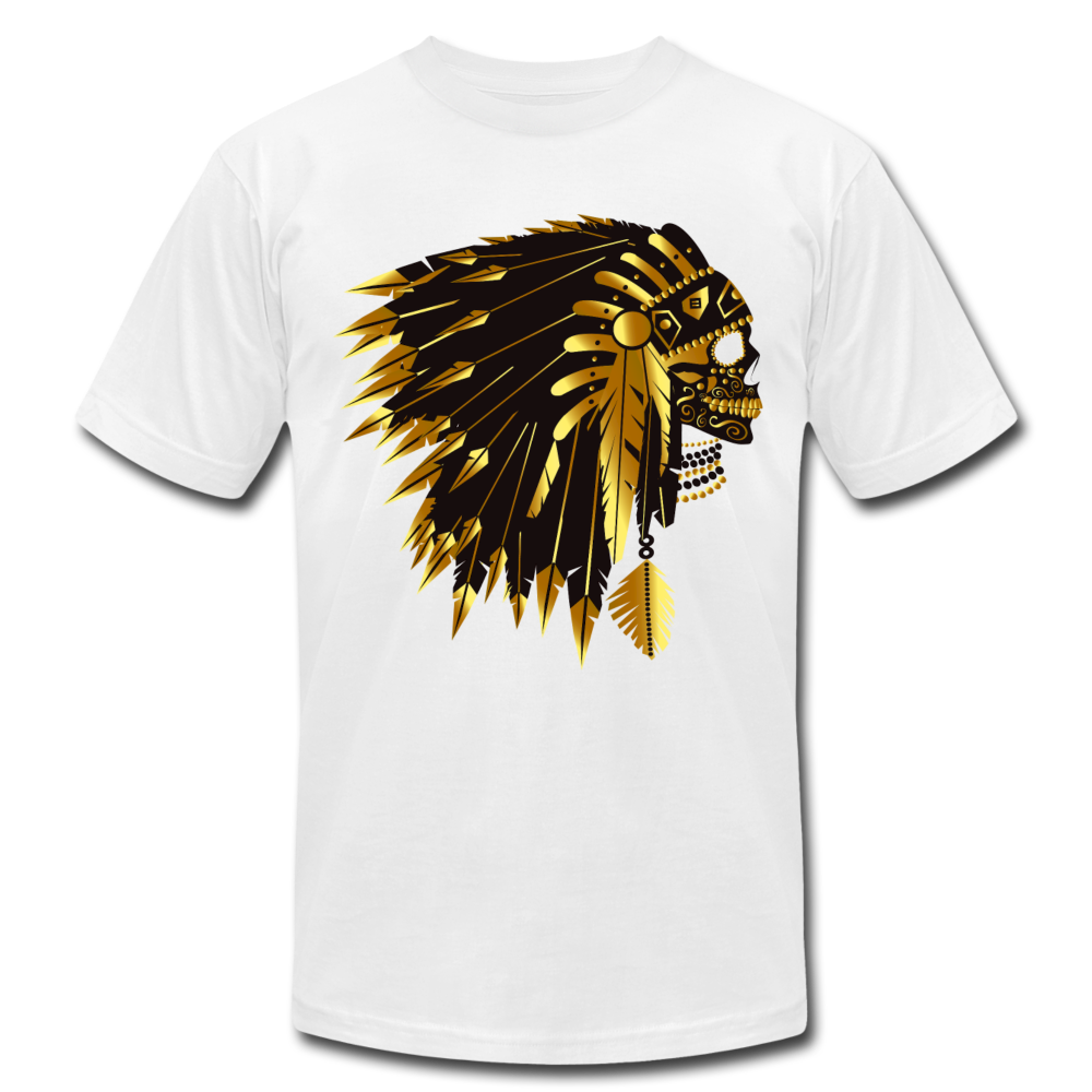Gold Indian Warrior Mask T-Shirt - white