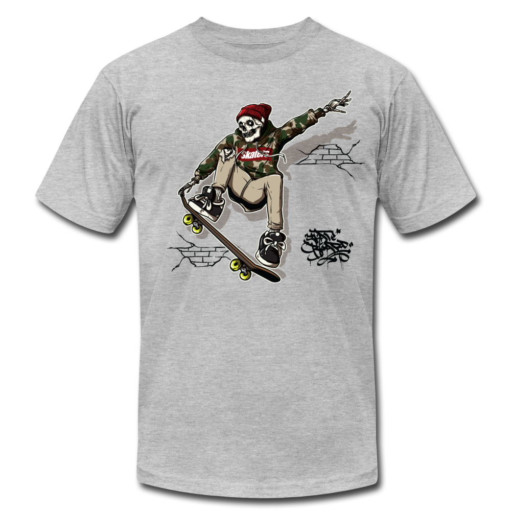 Skeleton Skater T-Shirt - heather gray