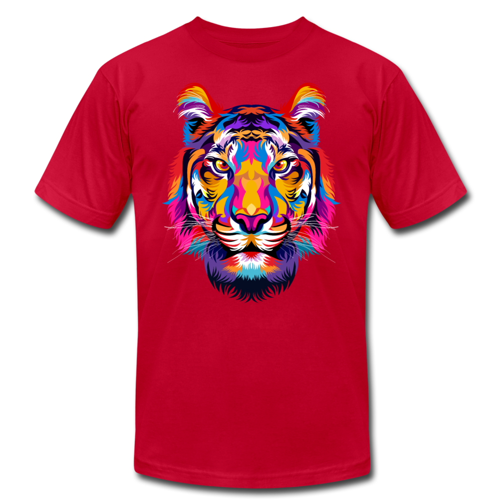 Colorful Abstract Tiger T-Shirt - red