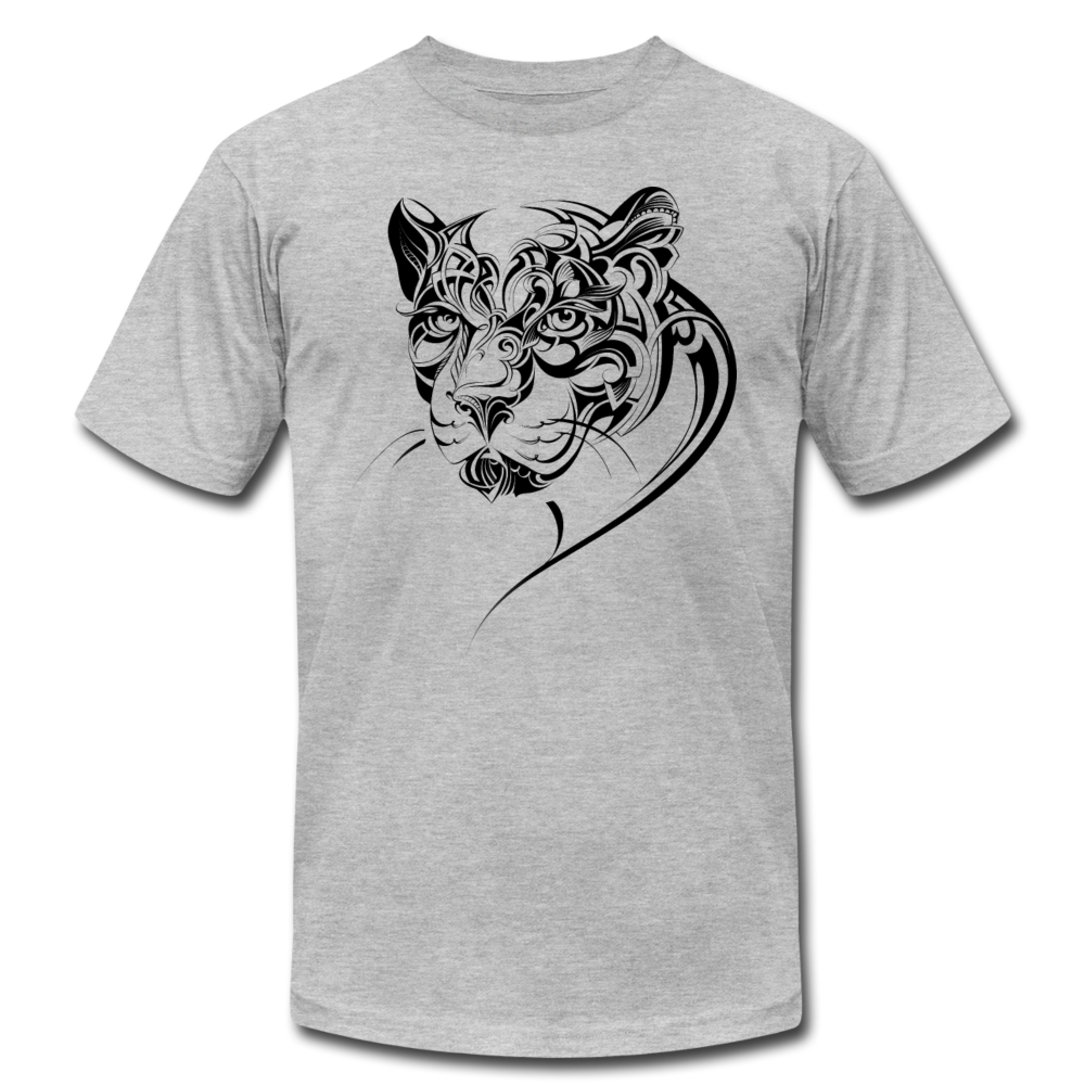 Tribal Maori Jungle Cat T-Shirt - heather gray