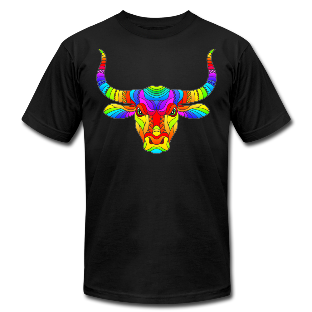 Colorful Bull Head T-Shirt - black