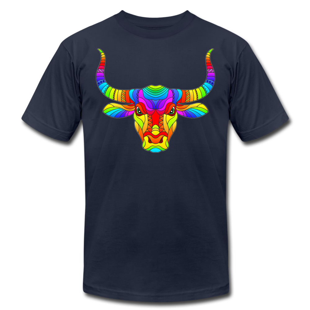 Colorful Bull Head T-Shirt - navy