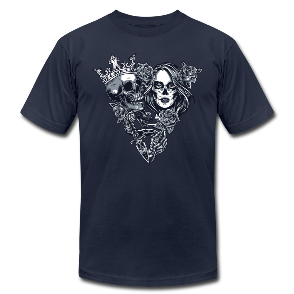 Guy & Girl Skulls T-Shirt - navy