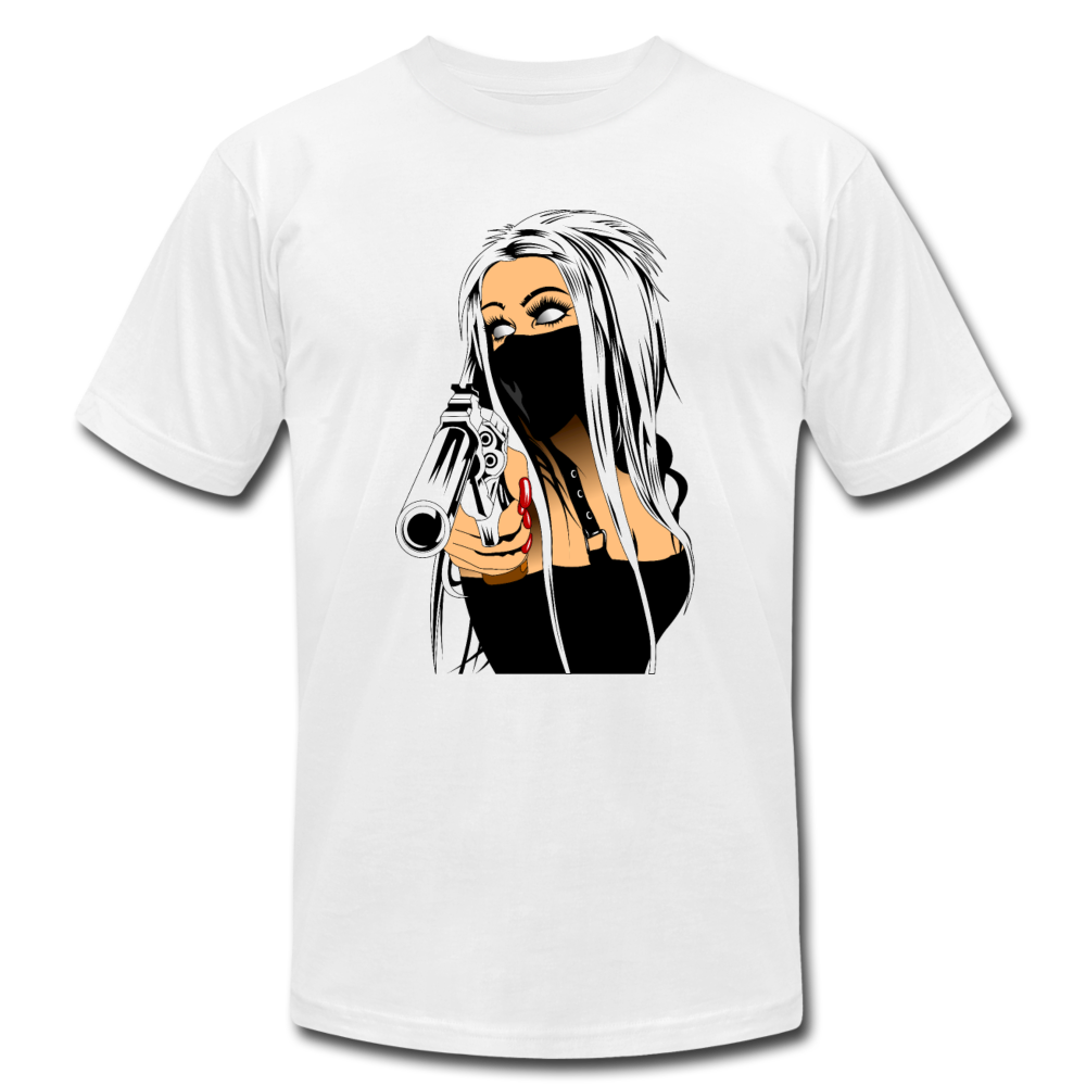 Girl with Gun T-Shirt - white