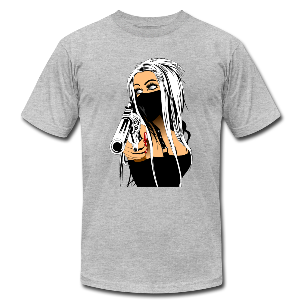 Girl with Gun T-Shirt - heather gray