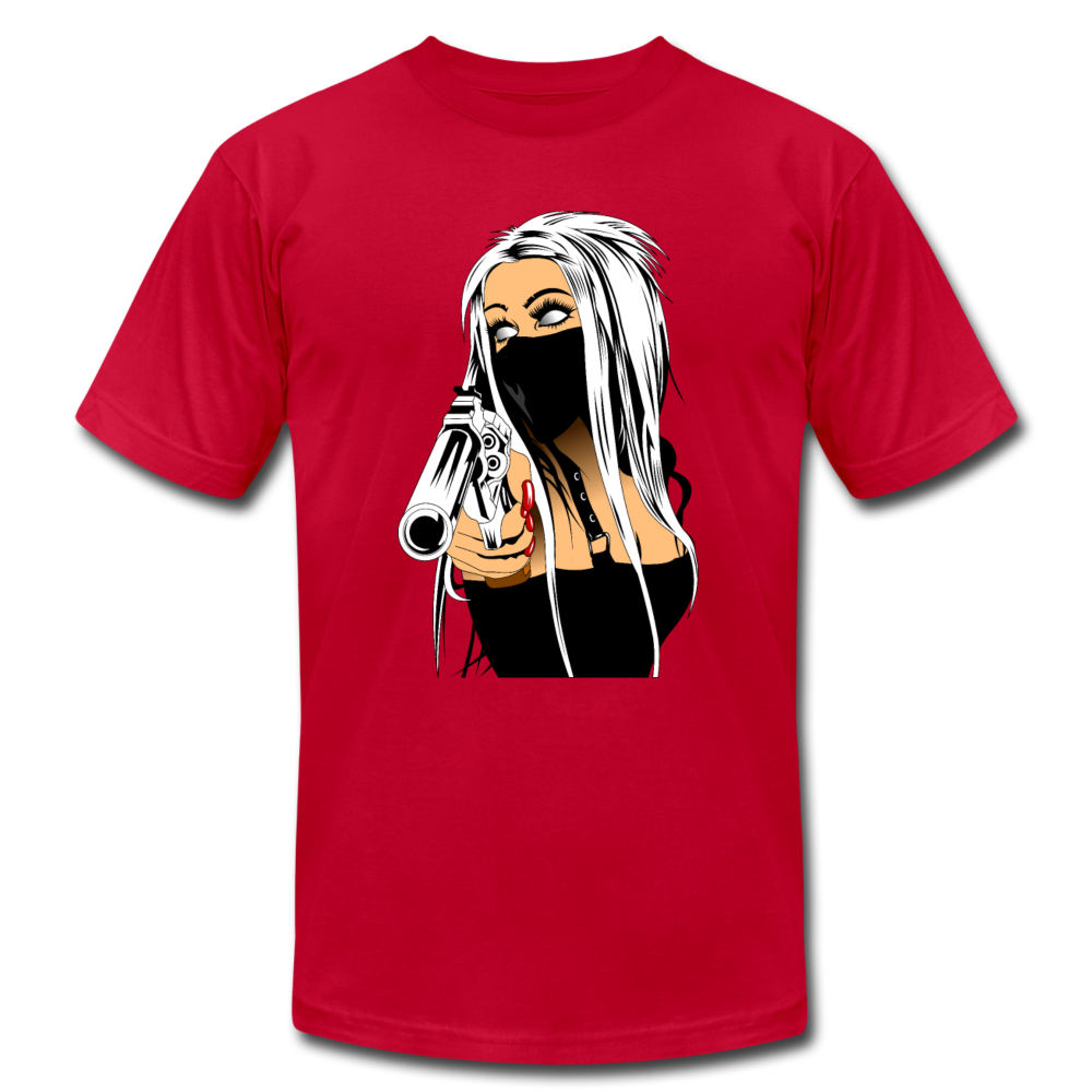 Girl with Gun T-Shirt - red