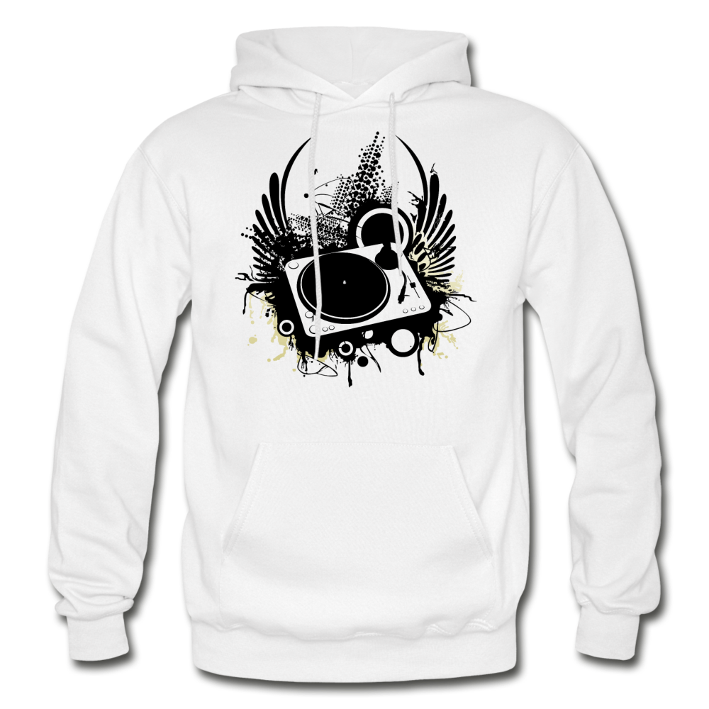 Abstract Turntable Wings Hoodie - white