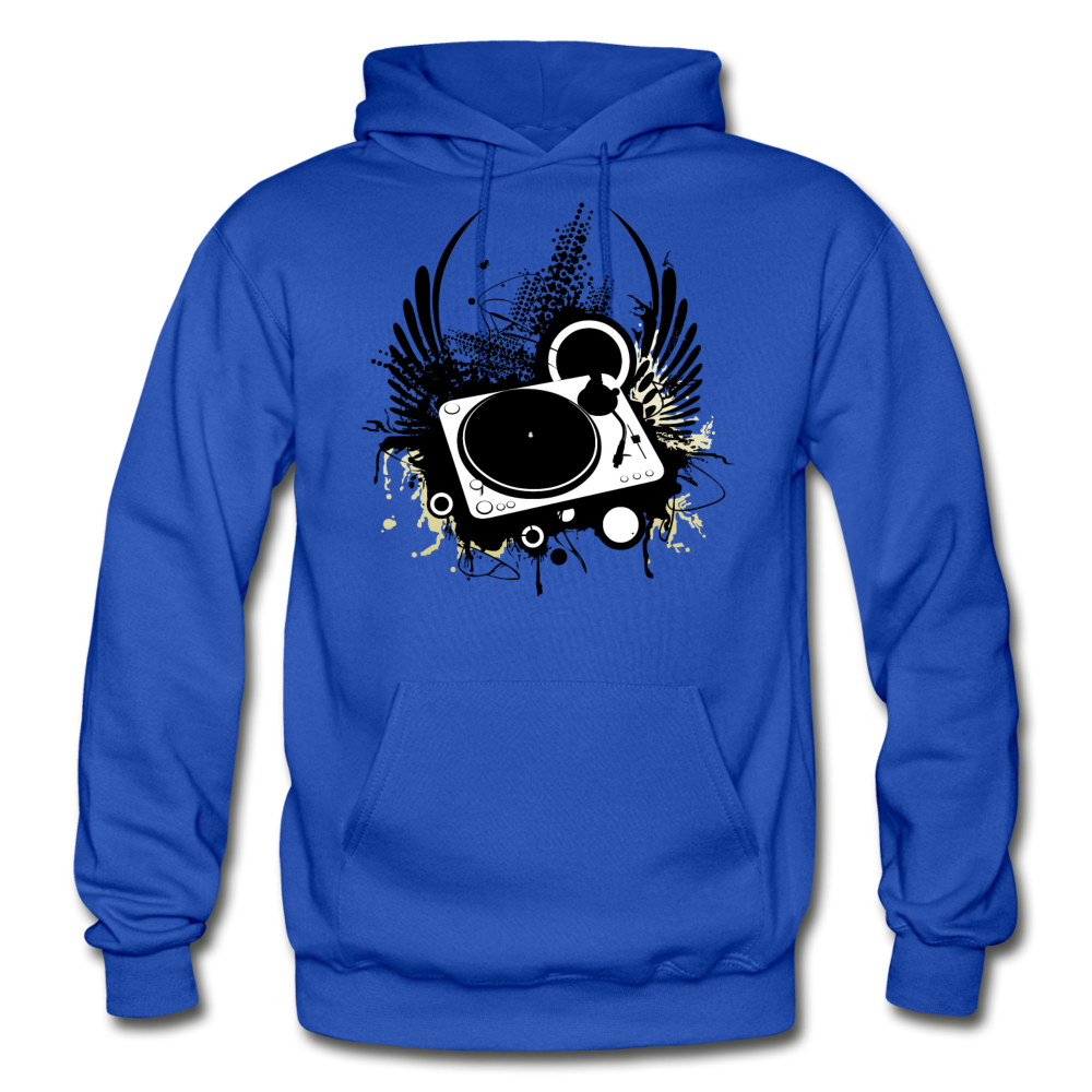 Abstract Turntable Wings Hoodie - royal blue