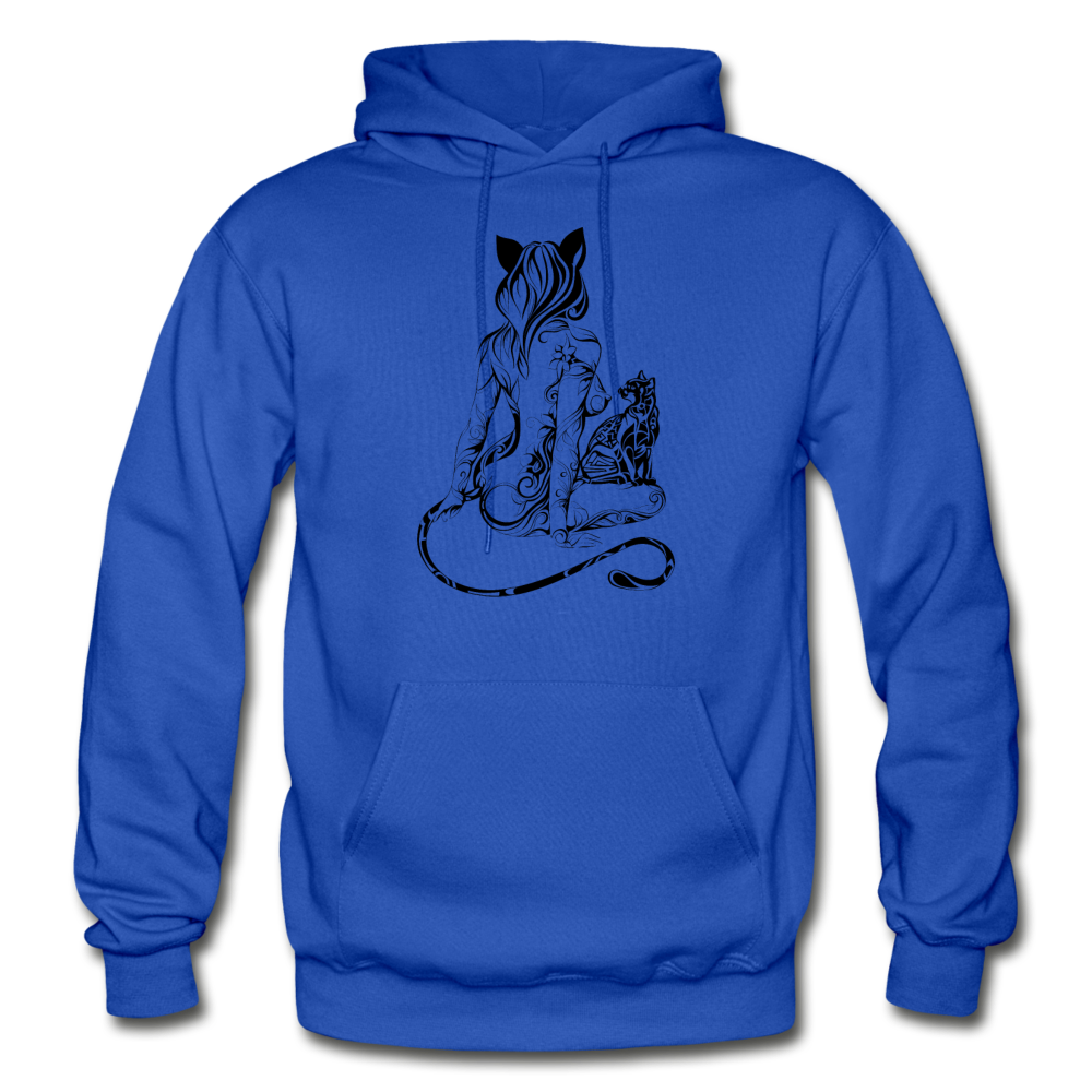 Tribal Maori Cat Women Hoodie - royal blue