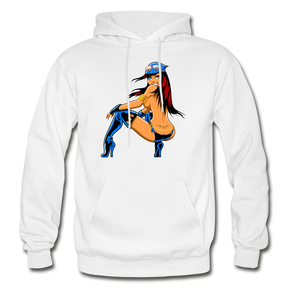 Hot Girl Cartoon Hoodie - white