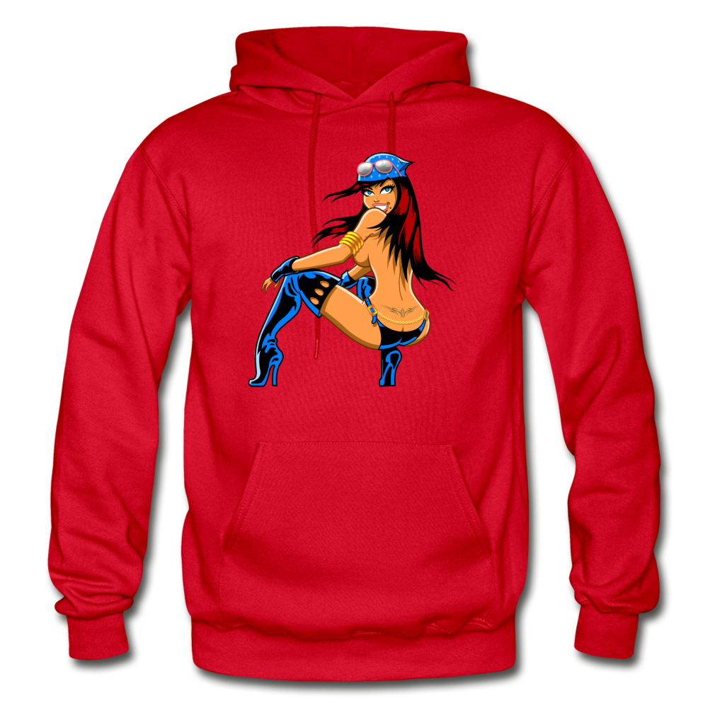Hot Girl Cartoon Hoodie - red
