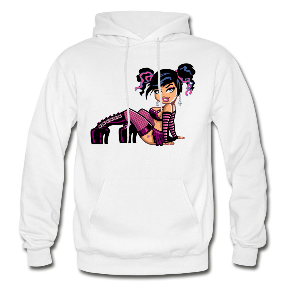 Hot Girl Cartoon Hoodie - white