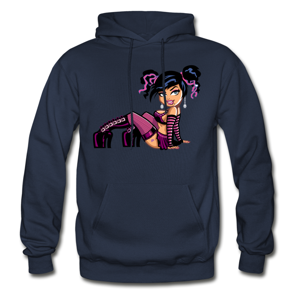 Hot Girl Cartoon Hoodie - navy