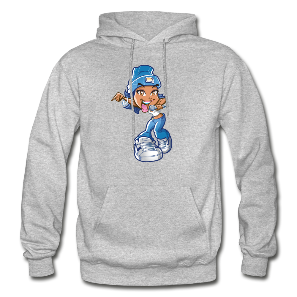 MC Girl Cartoon Hoodie - heather gray