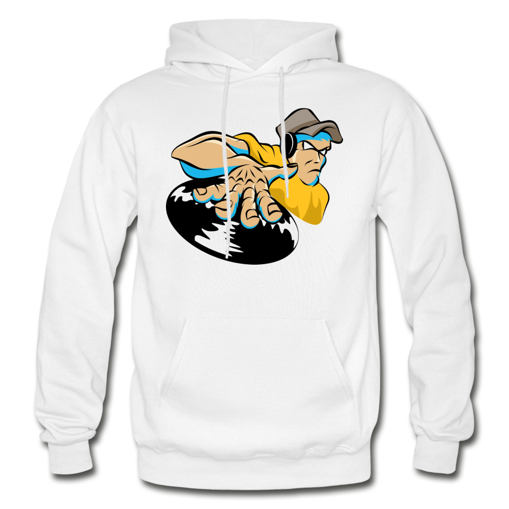 DJ Mixing Cartoon Hoodie - white