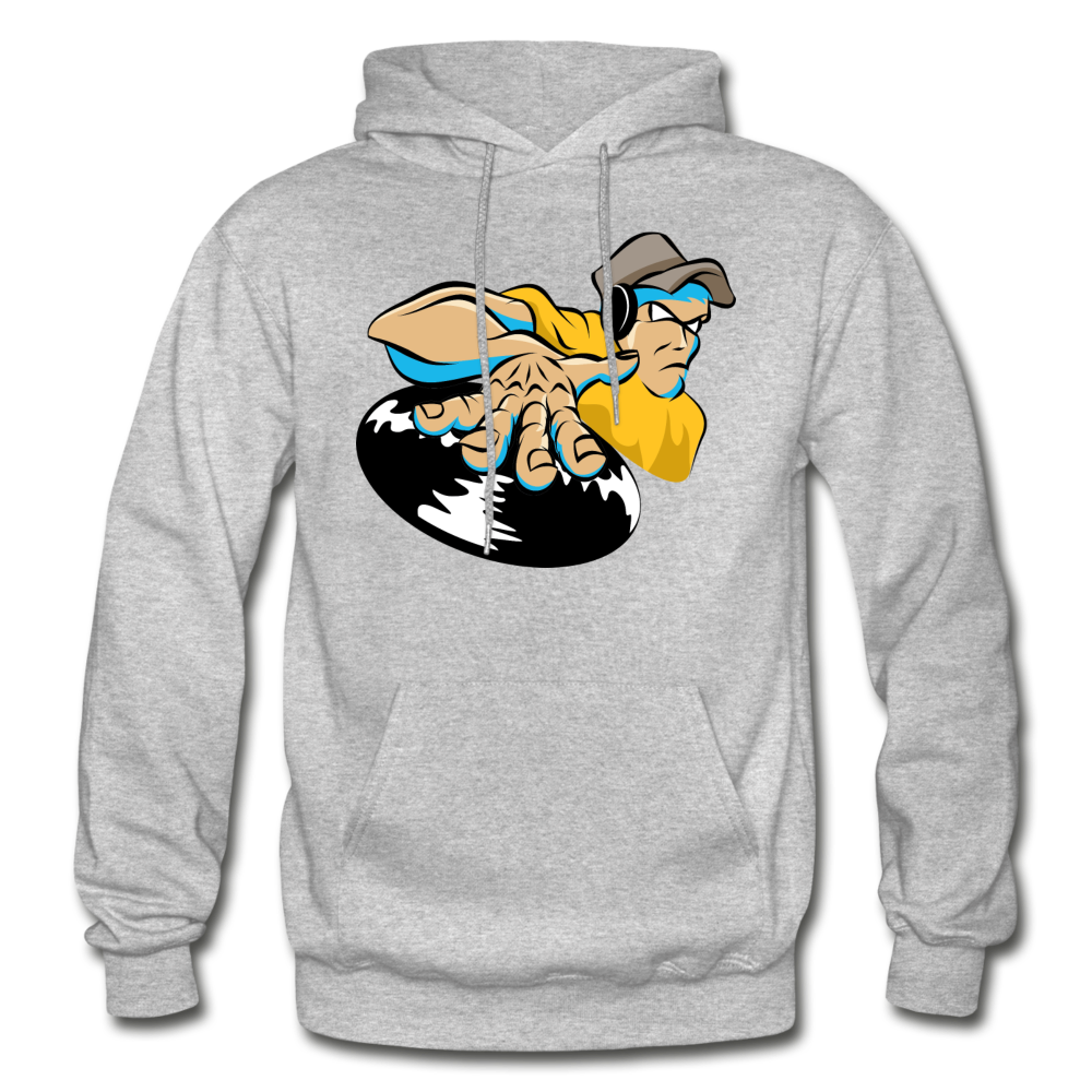 DJ Mixing Cartoon Hoodie - heather gray
