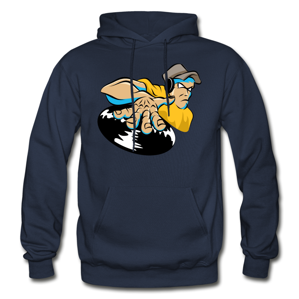 DJ Mixing Cartoon Hoodie - navy