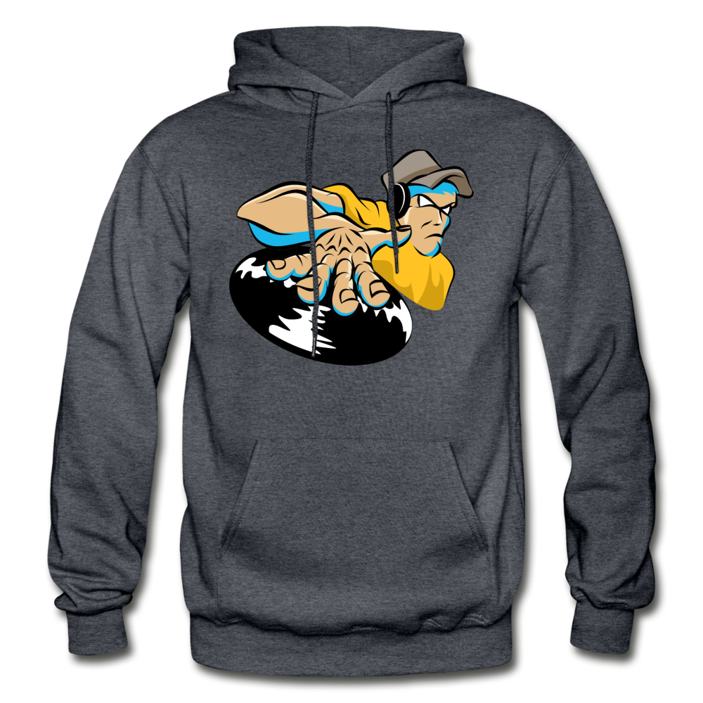 DJ Mixing Cartoon Hoodie - charcoal gray