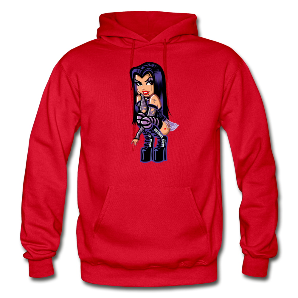 Hot Girl Cartoon Hoodie - red