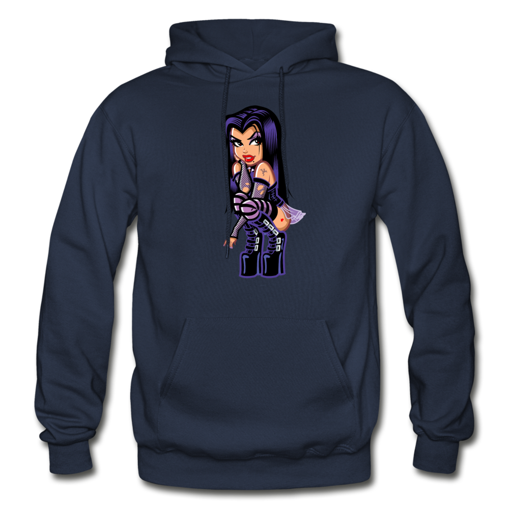 Hot Girl Cartoon Hoodie - navy