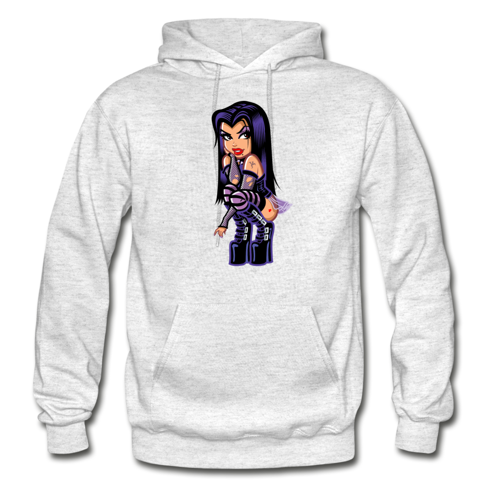Hot Girl Cartoon Hoodie - light heather gray