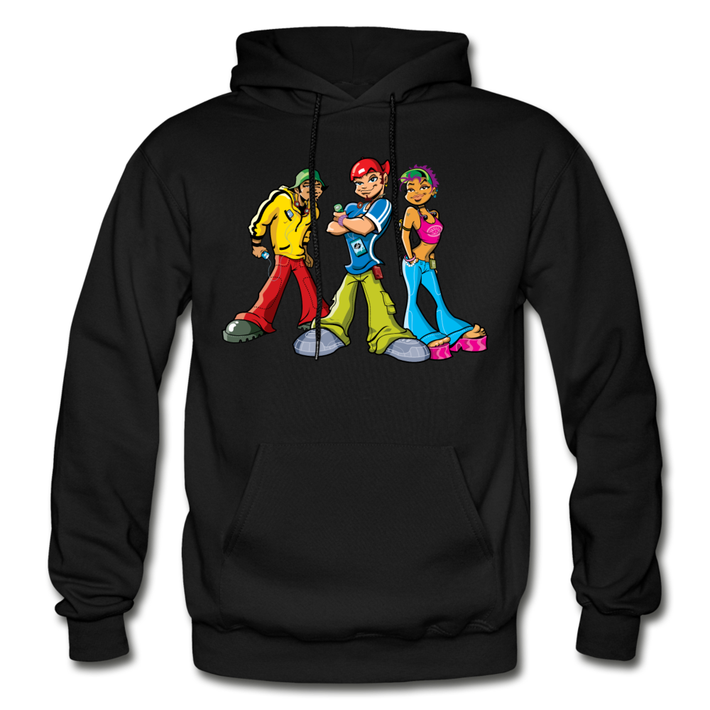 Hip Hop Cartoons Hoodie - black