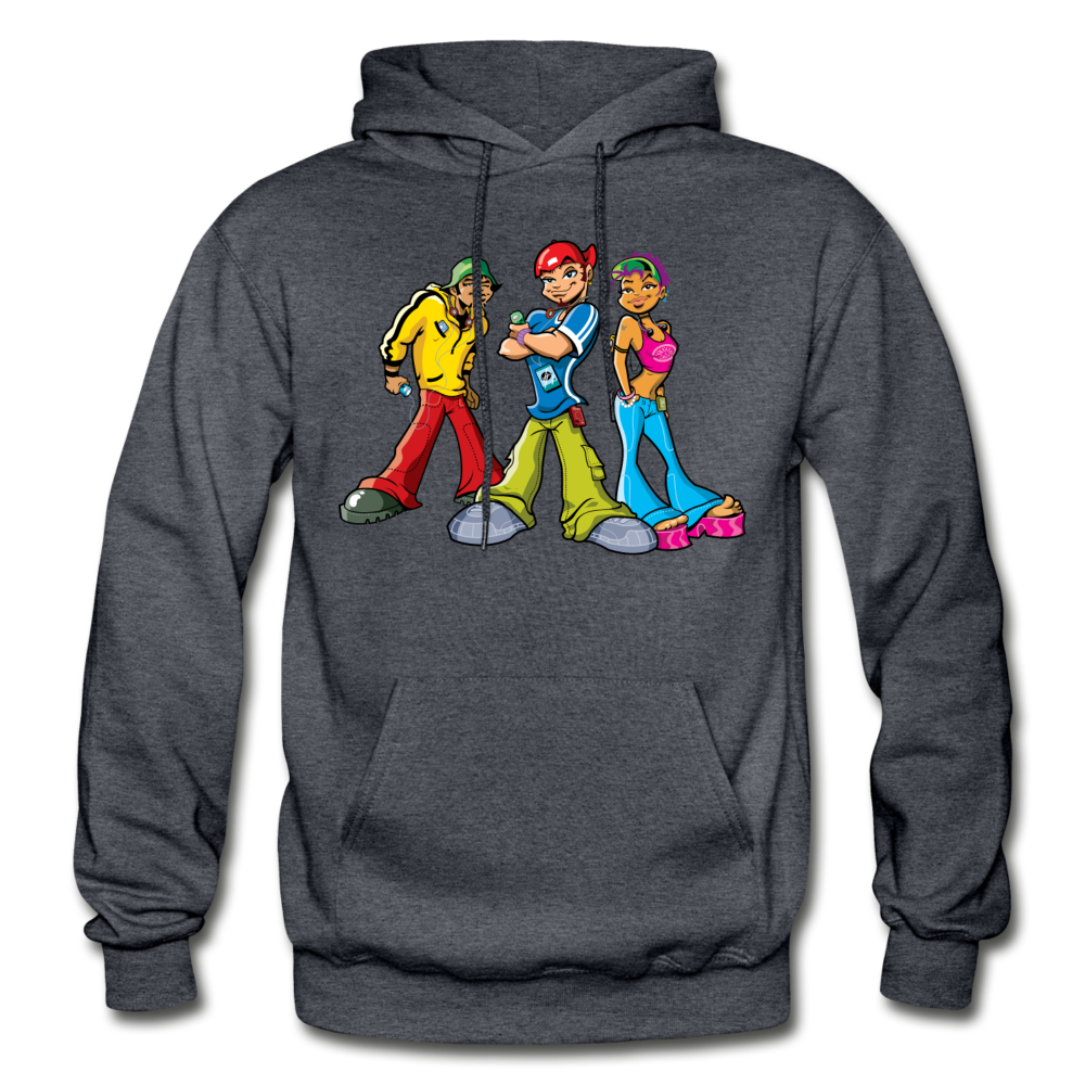 Hip Hop Cartoons Hoodie - charcoal gray