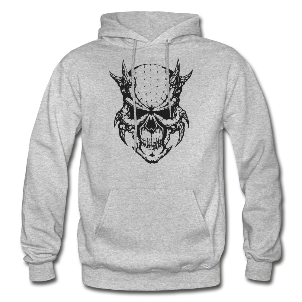Demon Skull Hoodie - heather gray