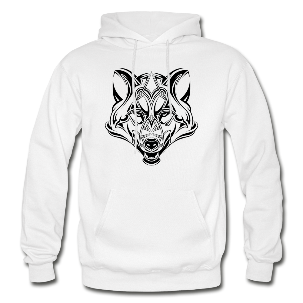Tribal Maori Wolf Hoodie - white