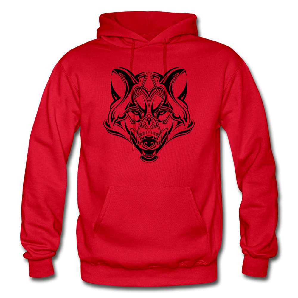 Tribal Maori Wolf Hoodie - red