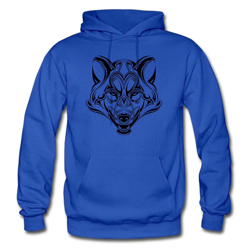 Tribal Maori Wolf Hoodie - royal blue