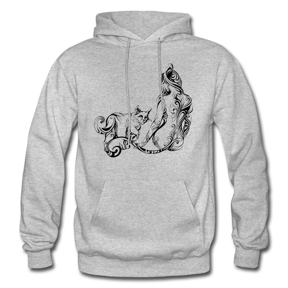 Tribal Maori Cat Woman Hoodie - heather gray